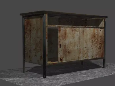 Rusty table Low-poly 3D model