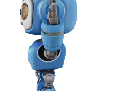 Friendly robot Free low-poly 3D model