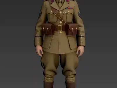 WW2 British Military Officer 3D model
