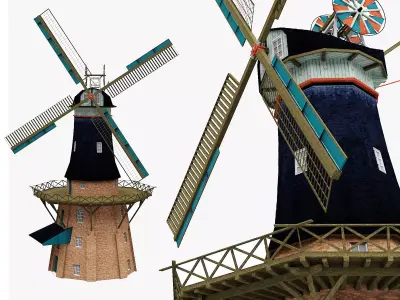 3D Traditional Windmill DETAILED 3D model