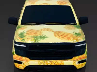 Pineapple-Express Pickup Truck 3D Model Low-poly 3D model
