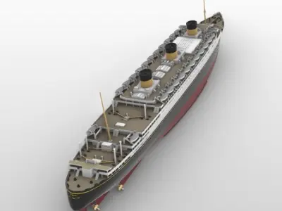 Print ready OCEANIC III White Star Line mega ocean liner 3D print model
