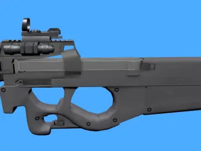 P90 MAG Controller For VR Low-poly 3D model