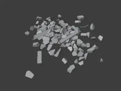 Rock debris Low-poly 3D model