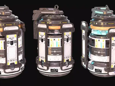 PBR Game Ready Futuristic Grenade 3D Asset Low-poly 3D model