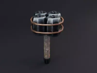 Bomb Game Ready - Low Poly 3d Model hammer Low-poly 3D model