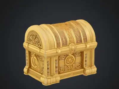 Golden Chest Free Free low-poly 3D model