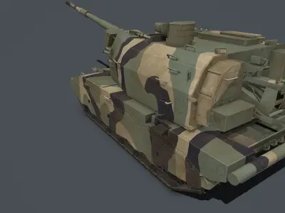 Koalitsiya-SV  2S35  Low-poly 3D model