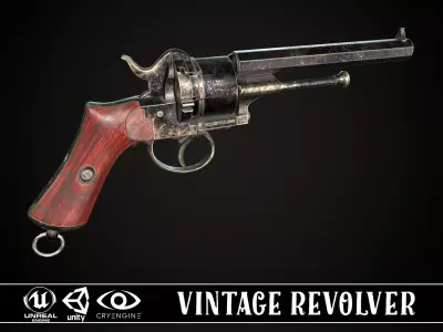 LEFAUCHEUX - Vintage Revolver Dark Low-poly 3D model