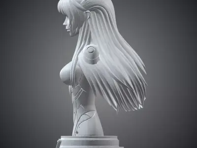 Cybernetic Pilot Girl Bust PM-280 3D print model