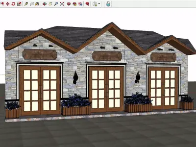 Street-front stores 3D model