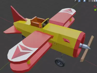 Toy plane Low-poly 3D model