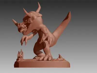 Greymon Digimon 3D print OBJ STL 3D print model