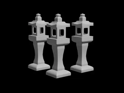 Japanese traditional lantern Free 3D model