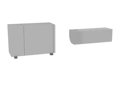 Modern AC Unit with Outdoor Condenser Low-poly 3D model