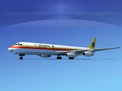 Douglas DC-8-63 Continental 3D model