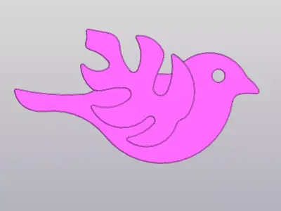 Bird with a wing-leaf Keychain Free 3D print model