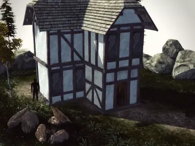 High Quality Medieval house - Building C Low-poly 3D model