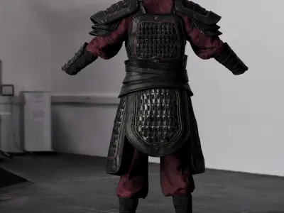 Chinese MingStyle Plated Armor Set Low-poly 3D model