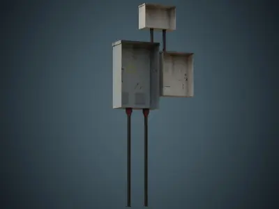 Utility Box 3B Low-poly 3D model