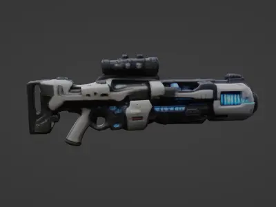 Sci-Fi Energy Rifle with Advanced Scope  3D model