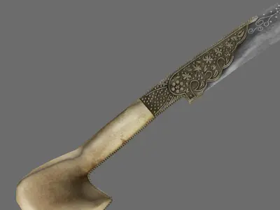 Yatagan Ottoman sabre 3D model