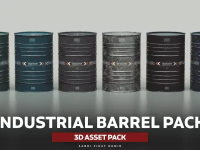 Industrial Barrel Low-poly 3D model