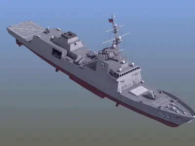 FFG-63 Constellation Class Frigate Low-poly 3D model