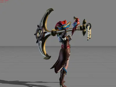 Ruby Pirate Parrot Low-poly 3D model