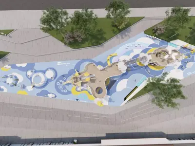 The Giraffe-themed commercial center children playground 3D model