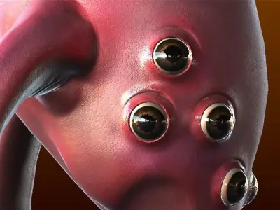 Alien Squid Creature Low-poly 3D model