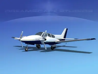 Beechcraft B55 Baron V20 3D model