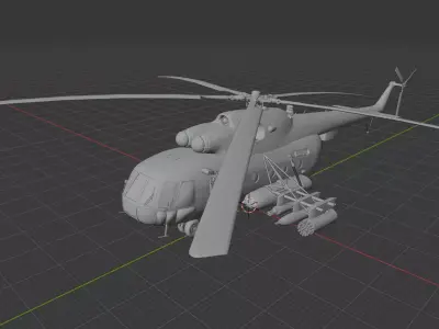 Mi-8MT Soviet Military Helicopte 3D print model