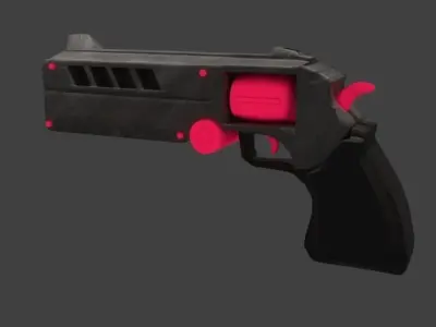 Futuristic Revolver N-1 Prototype Free low-poly 3D model
