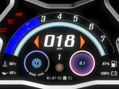 3d Digital Dash Concept Design Free low-poly 3D model