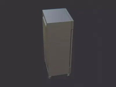 Kitchen Industrial Freestanding Refrigerator Low-poly 3D model