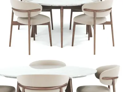 Oleandro chair with table 3D model