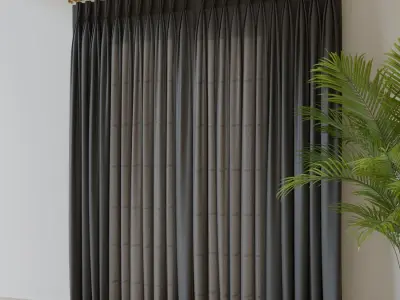  Pinch Pleat Closed Curtains Model, Grey 