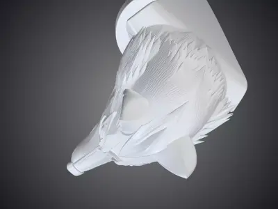 Cyber Wolf Bust - Sci-Fi Animal Sculpture PM-349 3D print model