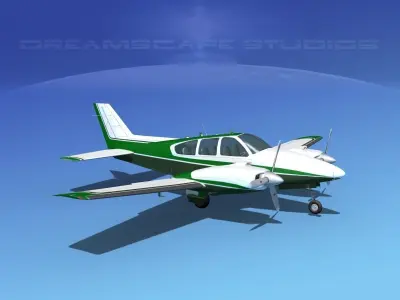 Beechcraft B55 Baron V02 3D model