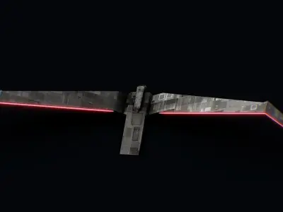 Futuristic Sci Fi AirForce Space Ship Transport Low-poly 3D model