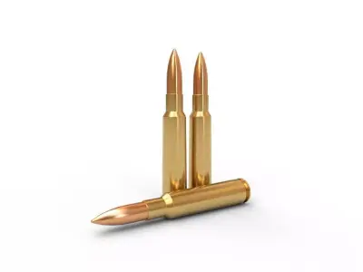 75x55mm Swiss Ammo Low-poly 3D model