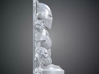Cyber Ninja Skull Warrior Bust 3D Print Statue PM-406 3D print model