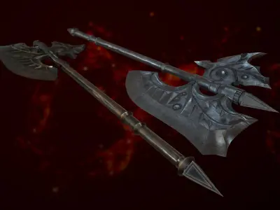 Fantasy Axe Game 3d model Low-poly 3D model Low-poly 3D model