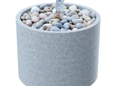 Evita Concrete Pebble Fountain 3D model