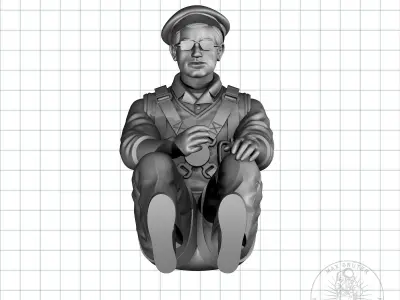 Vintage Glider Pilot 3D print model