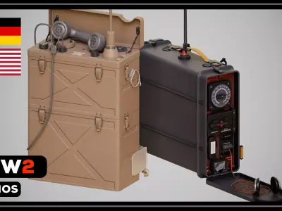 WW2 Faction US AND GERMANY Radios SCR-300 Feldfunksprecher F 3D Model Collection
