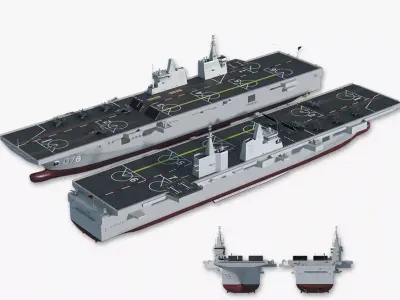 Chinese Navy076 amphibious assault ship J35 3D model