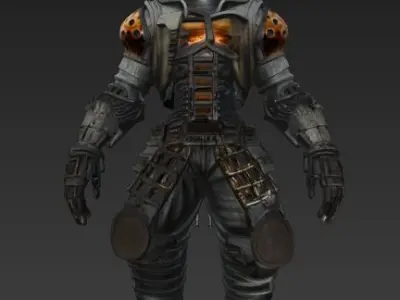 Robot Zombie RX 8 Rustbite also Body and Hand Rigged 3D model