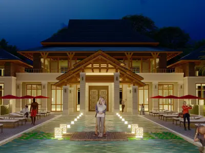 LUMION SCENE CLUB HOUSE 24 Free 3D model